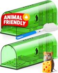 Motel Mouse Humane No Kill Live Catch and Release Mouse Traps, Reusable with Cleaning Brush - 2 Pack