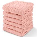 Baby Washcloths, Muslin Cotton Baby Towels, Large 10”x10” Wash Cloths Soft on Sensitive Skin, Absorbent for Boys & Girls, Newborn Baby & Toddlers Registry Gift (Lace, 6 Pack, 25 X 25 CM)