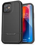 ENCASED Shockproof iPhone 12 Mini Case (2020 Rebel Armor) Heavy Duty Full Body Protective Cover - Black