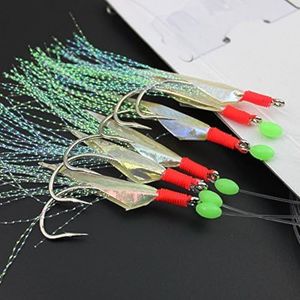 OriGlam Luminous Fishing Rigs Fishing, Fishing Lures Bait Rigs, Real Fish Skin Sea Rigs, Glow Fishing Beads High Carbon Hooks for Freshwater/Saltwater