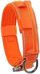 Yunleparks Tactical Dog Collar Heavy Duty Dog Collar with Metal Buckle and Control Handle for Medium Large Dogs Training (Orange, X-Large (Pack of 1))