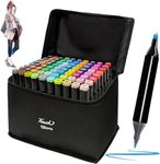 Parssufy 120Colors Art Markers sketch pen Dual Tip Artist Art Marker Vibrant Colors Set for Kids Adult Coloring Sketching Drawing Painting, Twin Head Permanent Sketch Markers Pen with Carry Case (120)