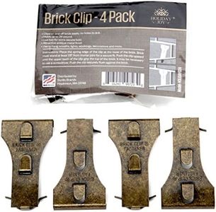 Holiday Joy Brick Clips for Hanging Outdoors Indoors - Pack of 4 Hooks to Hang Wall Decor, Planters, Pictures, Christmas Decorations, & Wreaths up to 25 Pounds - Hanger Fits 2-1/8 to 2-1/3 Inch Bricks