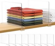 Famyards 8 Pack Clear Shelf Dividers for Organization, Acrylic Closet Shelf Vertical Shelves Organizer for Bedroom, Kitchen and Office