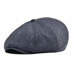 VOBOOM Mens Wool Blend Newsboy Cap 8 Pannel Hat Tweed Cap Herringbone Cabbie Flat Cap (Style3)