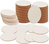 BELLE VOUS 100 Pack 2mm Thick Wooden Unfinished Round Circles - 10cm/4 Inches Plain Natural Blank Wood Discs Slices Cutouts for Crafts, Coasters, Home Decorations and Ornaments