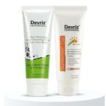 Devriz Skin Whitening Deep Cleansing Facial Foam Face Wash With Acne Free Sunscreen Gel Combo Pack for all Skin Type