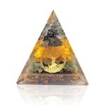 Orgone Pyramid Healing Crystal (Golden Transparent –Wealth Pyramid)