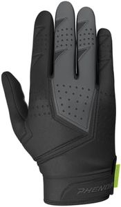 Phenom Elite Vapor-Fusion Football Gloves – Black & Grey | Sticky Grip Receiver Gloves | Youth & Adult Sizes | NFHS/NCAA Legal | Lightweight & Durable (Black & Grey, X-Large)