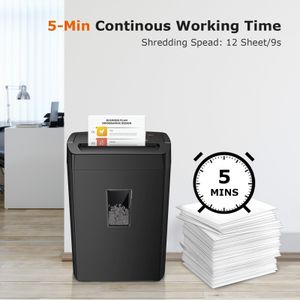 Bonsaii 12-Sheet Cross Cut Paper Shredder – Heavy Duty Office Use