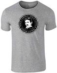 Pop Threads Nikola Tesla by Brigid Ashwood Scientist Funny Graphic Tee T-Shirt for Men, Sstee | Gray, Large