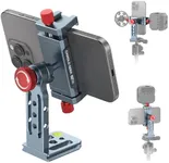 Phone Tripod Mount Aluminum Alloy, 360° Rotatable Phone Stand Holder Clamp with Cold Shoe and Arca Base Compatible with iPhone 15 Pro Max Galaxy S24 Ultra Pixel & 2.5"-4" Wide Smartphones