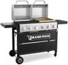 Brand-Man Griddle Grill Combo 6-Burner, 2 in 1 Versatile Propane Gas Grill and Griddle with Double Stainless Steel Lids, BBQ Combo for Outdoor Kitchen & Backyard Barbecue Cooking