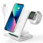 MGG 3 in 1 Wireless Charger Stand for Apple Devices, Charging Station for iPhone 15/14/13/12/11/X/8/SE Series, Apple Wtach/iWatch Ultra 9/8/7/6/SE/5/4/3/2, AirPods 3/Pro/2