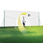 Open Goaaal Soccer Goal Net & Soccer Backstop Net with Rebounder - Standard Size Adjustable Width - Soccer Nets for Backyard All in One & Practice Targets