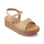 tresmode SINHERE Women's Wedges Sandals Platform Heels Beige, 4 UK / 37 EU - Open Toe Stylish Comfortable Soft Footwear