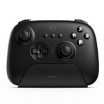 8Bitdo Ultimate Bluetooth Controller with Charging Dock, Wireless Pro Controller with Hall Effect Sensing Joystick, Compatible with Switch, Windows and Steam Deck (Black)