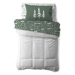 Camco Life is Better at The Campsite Camper/RV Bunk Sized Bed Sheets | Features Green & White Map Design | Crafted of Soft Machine Washable Polyester | 3-Piece Set (53477)