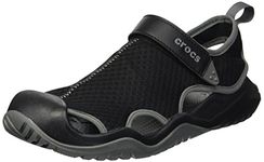 Crocs Men's Swiftwater Mesh Deck Sandals, Black, 7