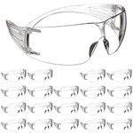 3M Safety Glasses, SecureFit, 20 Pack, ANSI Z87, Anti-Fog Anti-Scratch Clear Lens, Clear Frame, Flexible Temples