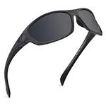 KastKing Hiwassee Polarized Sport Sunglasses for Men and Women, Matte Smoke Crystal Frame,Smoke Lens