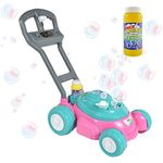 Maxx Bubbles Bubble-N-Go Toy Mower with Refill Solution (Pink)