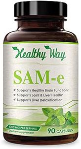 Healthy Way Pure SAM-e 500mg 90 Capsules (S-Adenosyl Methionine) Supports Joint Health & Brain Function Non-GMO & Gluten Free