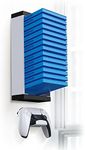 ECHZOVE PS5 Game Storage Wall Mount and Controller Holders, Wall Mounted Game Storage PS5 - White