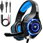 Gaming Headset for PS4 PS5 PC Xbox Series, 3.5 mm Deep Bass Stereo Surround Sound PS4 Headset with Noise Cancelling Microphone for Laptops, Tablets, Mac