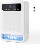 Frizzlife DH80 Dehumidifier With Air Purifier, 135oz Water Tank, Quiet Small Dehumidifiers With Sleep Mode For Home, Bedroom, Bathroom, Basement W/Auto Shut Off, 7 Colors LED Light, White