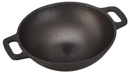 amazon basics Cast Iron Pre Seasoned Pan Cast Iron Deep Kadhai, 10 Inches (25 cm), Black, 100% Toxin-Free, Naturally Non-Stick, Long Lasting.