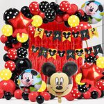 Rozi Decoration Mickey Birthday Decorations for Kids, Boy, Girls Birthday Decoration Items, Mickey Theme 1st Birthday Decoration, Mouse Theme 3rd Birthday Decoration Pack of 54 Pcs