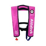 Aldabvk adult automatic inflatable lifejacket, A-33, buoyancy vest, outdoor water sports, buoyancy of 330 pounds, adjustable seat belt size, 33 gram carbon dioxide cylinder [purplish red]