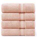 LANE LINEN Large Bath Towels - 100% Cotton Bath Sheets, Extra Large Bath Towels, Zero Twist, 4 Piece Bath Sheet Set, Quick Dry, Super Soft Shower Towels, Absorbent Bathroom Towels - Pearl Blush