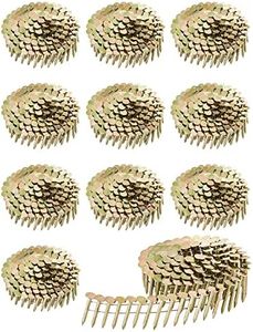 3600 Count Coil Roofing Nails 15 Degree Round Head Wire Collated Electro Galvanized Stainless Steel Siding Nails with Smooth Ring Shank for Roof Lathing Sheathing Material (1-1/4 -inch x .120 Inch)