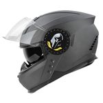 Steelbird Bluetooth Full Face ISI Certified Helmet for Men with Inner Smoke Sun Shield | SBH-40 7Wings (X-Large 620 MM, Matt Axis Grey)