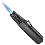 Butane Torch Lighter, Upgrated Refillable Kitchen Cooking Torch Windproof Adjustable Flame Solar Beam Torch Blow Torch with Safety Lock for Baking Creme Brulee