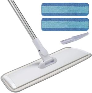 18" Professional Microfiber Mop Floor Cleaning mop, Flat Mop with Stainless Steel Handle,2 Reusable Washable Mop Pads and mop Pads,Microfiber Mop for Hardwood, Laminate, Tile Floor Cleaning