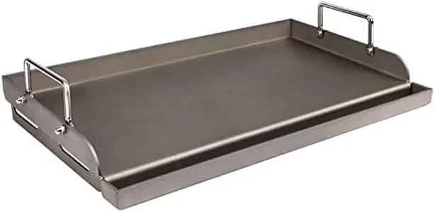 Uniflasy Universal Fry Griddle for Gas Grill, 25"x 16” Metal Cooking Griddle Pan Large Flat Top Plate for Gas Stove, Charcoal Electric Grills Fits Camping Stove Outdoor Tailgating Parties Grilling