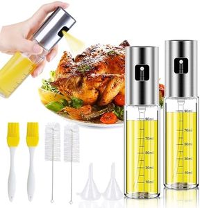 2 Pack 100Mloil Glass Olive Oil Sprayer Dispenser Bottle,Oil Sprayer for Air Fryer, for Cooking, Salad, Baking, Roasting,BBQ