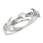 Hands Holding Heart Promise Ring Set New .925 Sterling Silver Band Sizes 5-9, Metal, No Gemstone