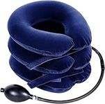 SI WEI Cervical Neck Traction Device for Instant Neck Pain Relief - Inflatable & Adjustable Neck Stretcher Neck Support Brace, Best Neck Traction Pillow for Home Use Neck Decompression (Blue)