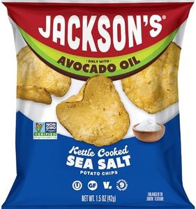 Jackson’s Potato Classic Kettle Chips with Sea Salt (1.5oz, Pack of 18) - Made with Premium Avocado Oil - Allergen-friendly, Gluten Free, Peanut Free, Vegan, Kosher - Shark Tank Product