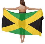 womens Swimwear Cover up Beach Sarong Wrap Jamaican Flag Scarf, Jamaican Flag, One Size