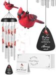 32" Large Memorial Wind Chimes for Loss of Loved One - Cardinal Wind Chimes Sympathy Wind Chimes for Outside, Cardinal Gifts in Memory of Loved One Sympathy Memorial Gifts for Loss of Mom Dad Husband