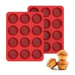 Silicone Muffin Pans Nonstick 12 Cup, 2.5 inch Silicone Cupcake Pan - Set of 2 - SILIVO Silicone Muffin Tray, Silicone Baking Molds for Muffins, Cupcakes, Quiches and Frittatas - 12 Cup Muffin Tin