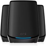 NETGEAR Orbi Whole Home WiFi 6 Tri-Band Mesh System (RBK863SB) | AX6000 Wireless Speed (Up to 6Gbps) | 3 Pack - Black