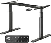 MAIDeSITe Height Adjustable Standing Desk Frame with Oval Leg Design, Dual Motor Electric Standing Desk Sit Stand Desk with 62-125cm, 4 Memory Keyboard for Home Office, TH2 Plus Art