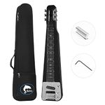 Batking Lap Steel Guitar 6 String Slotted Head Stock Electric Slide Guitars Black Color