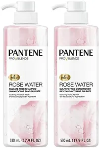 Pantene, Shampoo and Sulfate Free Conditioner Kit, Paraben and Dye Free, Pro-V Blends, Soothing Rose Water, 17.9 fl oz, Twin Pack